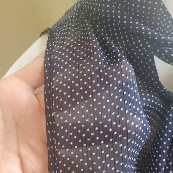 Jules & Leopold Navy Polka Dots Women Sleeveless Blouse Size Small - Picture 2 of 6